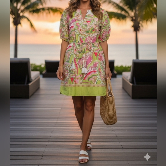 Chloe+Rene Dresses & Skirts - NWT Chloe + Rene Floral Paisley Cotton Sundress V-Neck Tassel XL